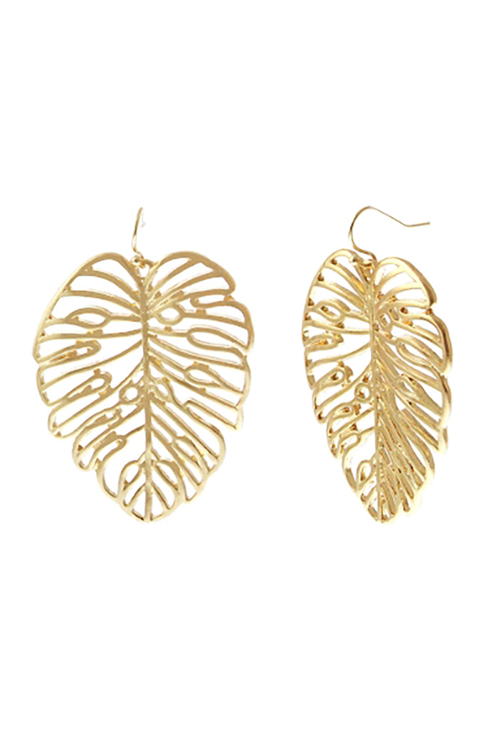 PALM LEAF CUT OUT EARRINGS
