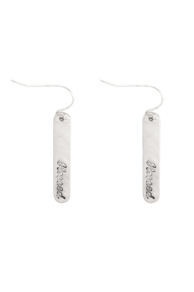 BLESSED BAR DROP FISH HOOK EARRINGS