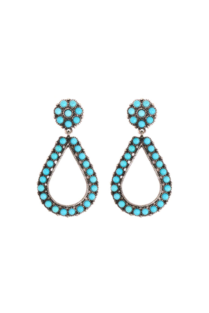 TEARDROP NATURAL STONE POST EARRINGS