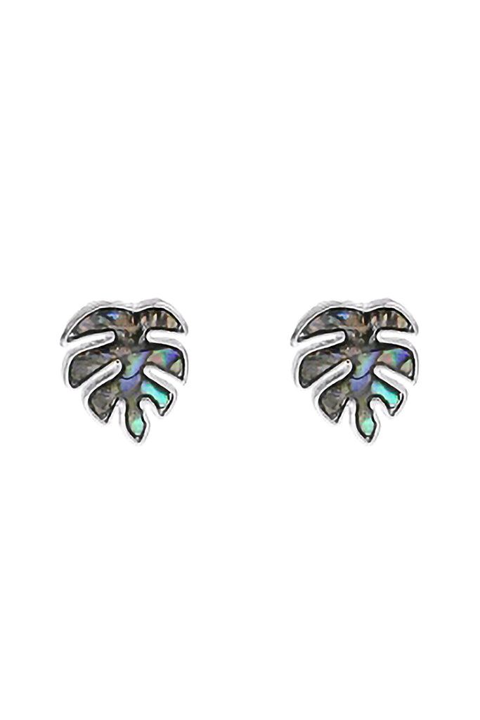 LEAF ABALONE POST EARRINGS