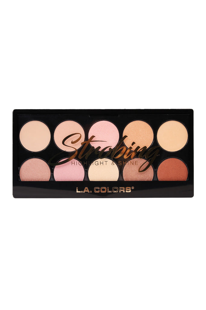 LA Colors Strobing Highlight & Shine 10 Color Face Palette
