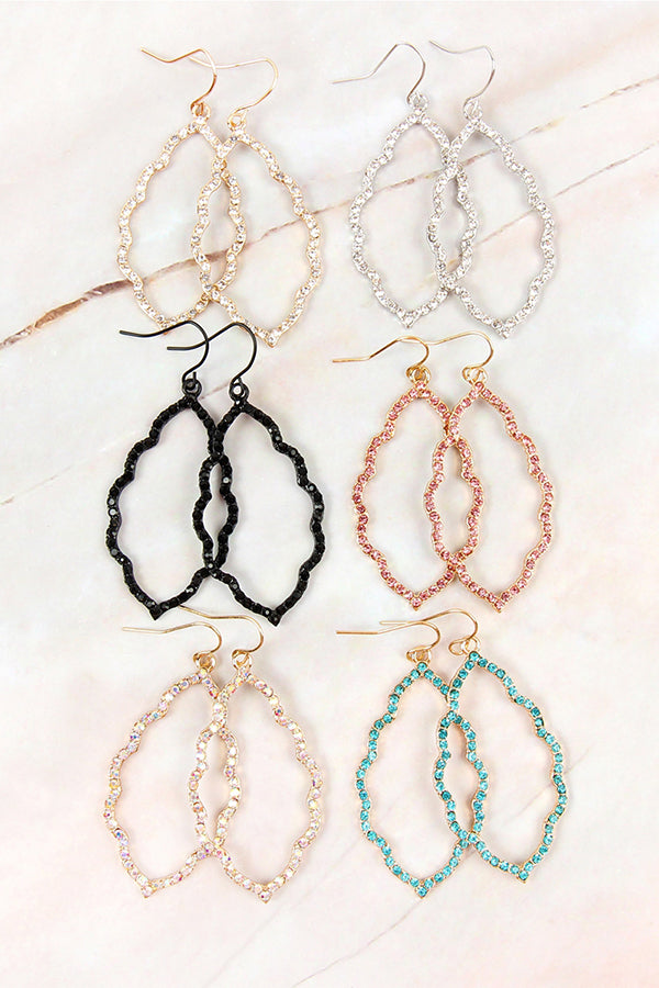 RHINESTONE CAST CLOUD-SHAPE DROP EARRINGS