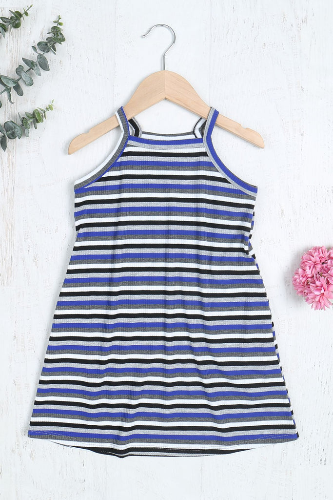 Kids Spaghetti Strap Stripes Dress