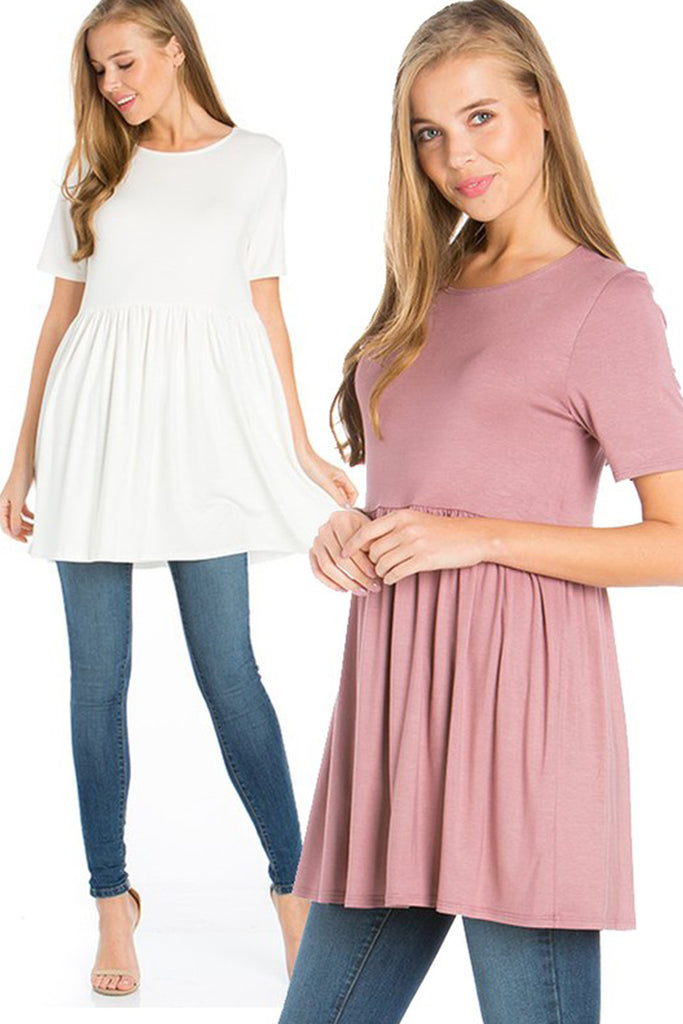 Short Sleeve Empire Waist Tunic