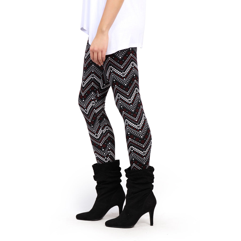 Tribal Chevron Print Fleece Leggings