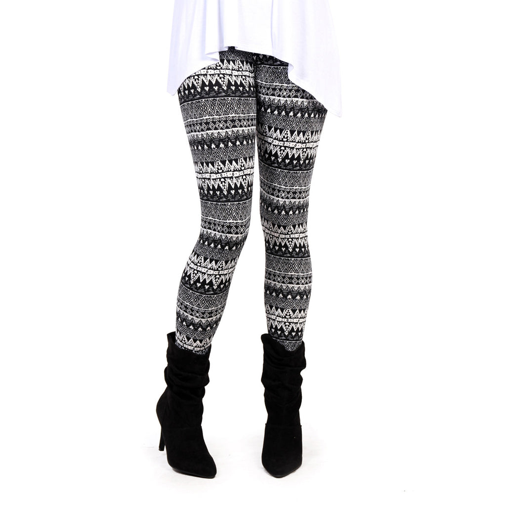 Tribal Print Fleece Leggings