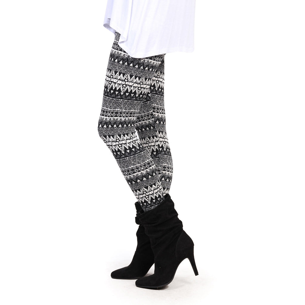 Tribal Print Fleece Leggings