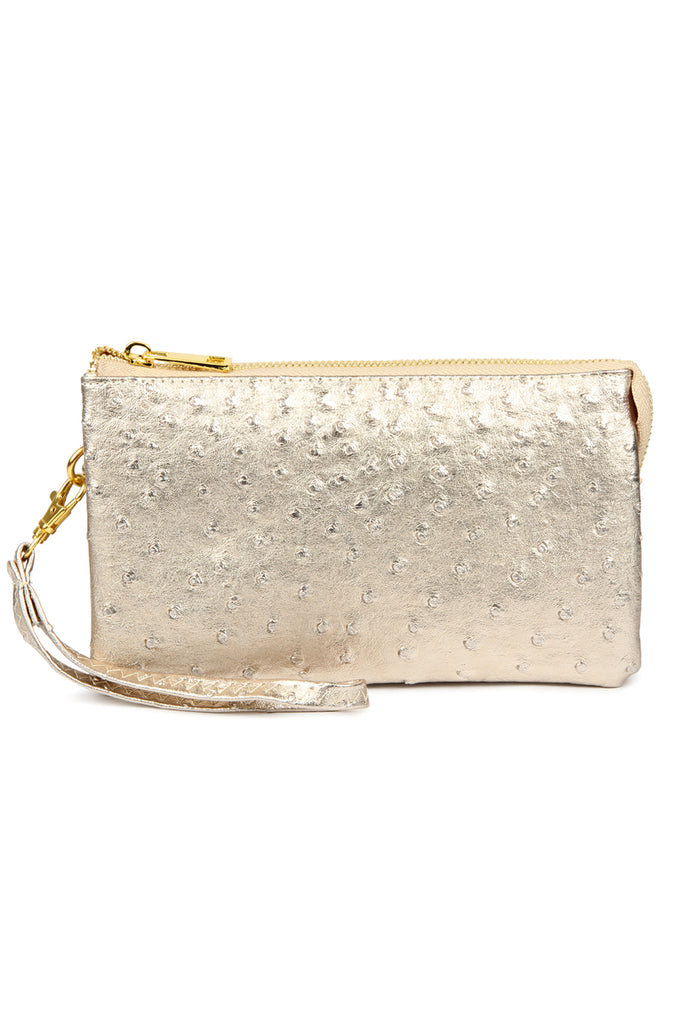 FAUX CROSSBODY WRISTLET BAG