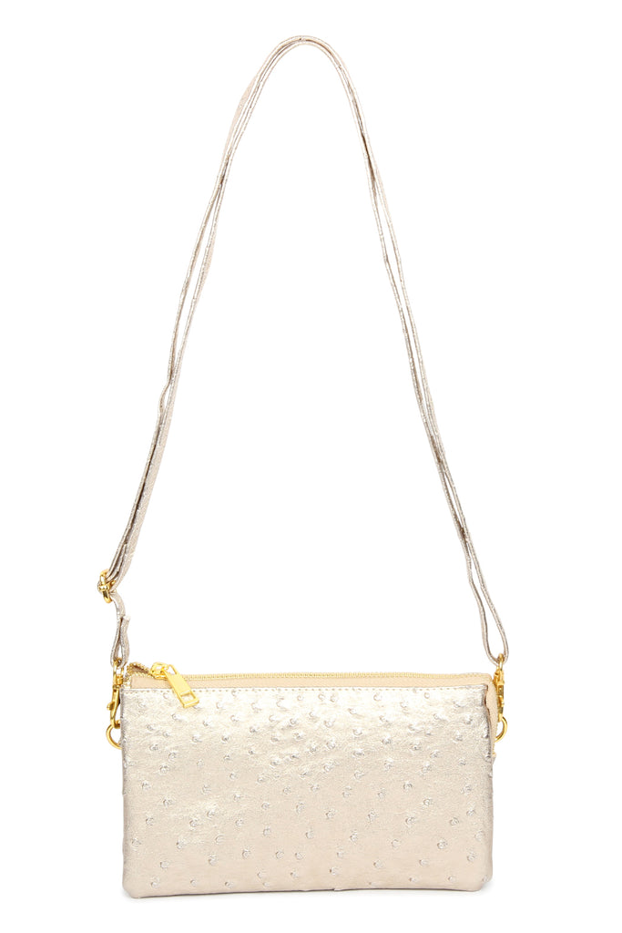 FAUX CROSSBODY WRISTLET BAG