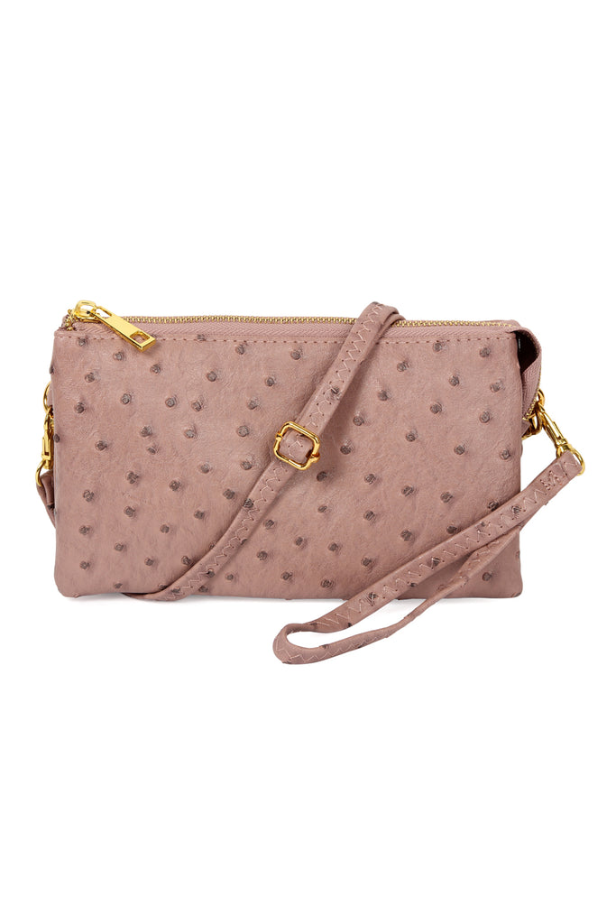 FAUX CROSSBODY WRISTLET BAG