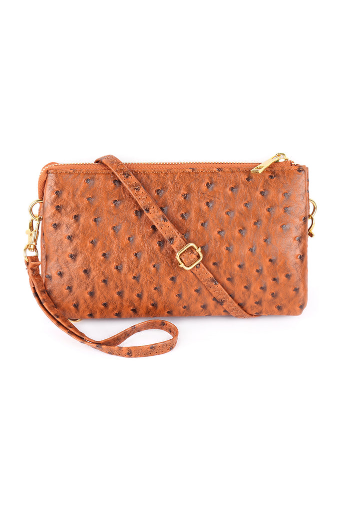 FAUX CROSSBODY WRISTLET BAG