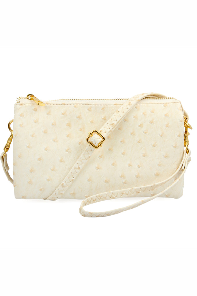 FAUX CROSSBODY WRISTLET BAG