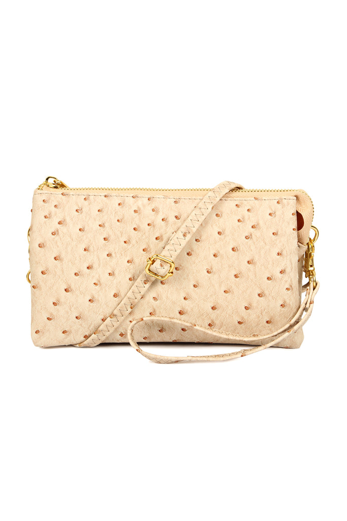 FAUX CROSSBODY WRISTLET BAG