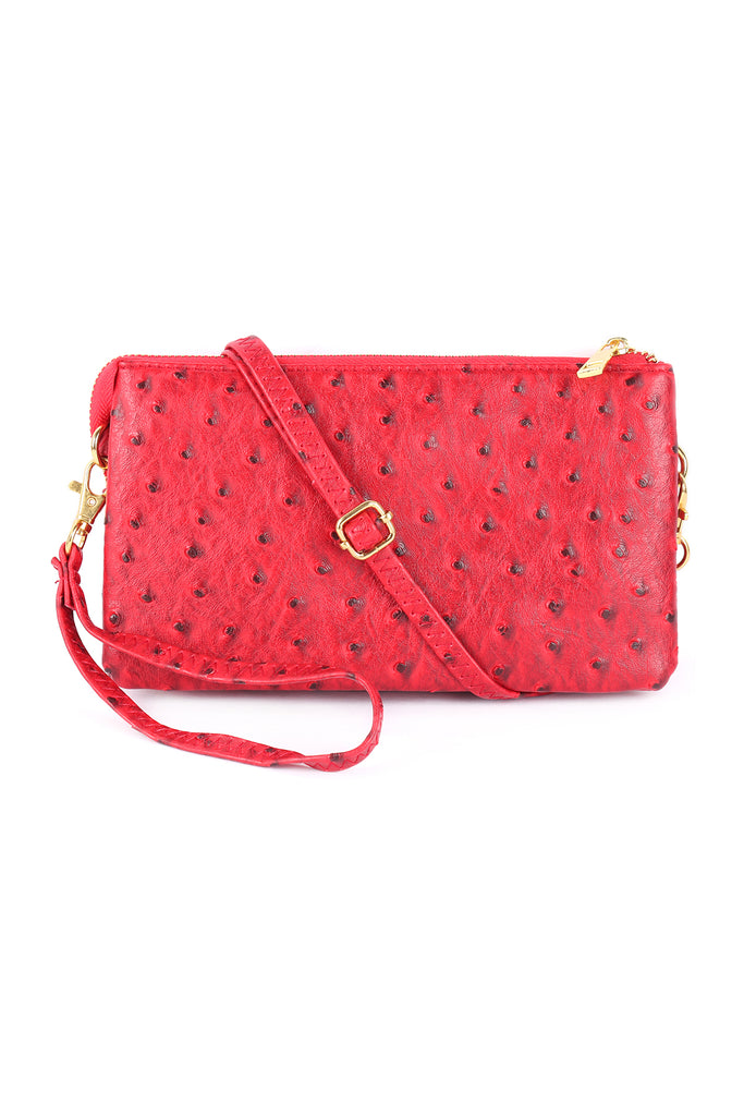 FAUX CROSSBODY WRISTLET BAG