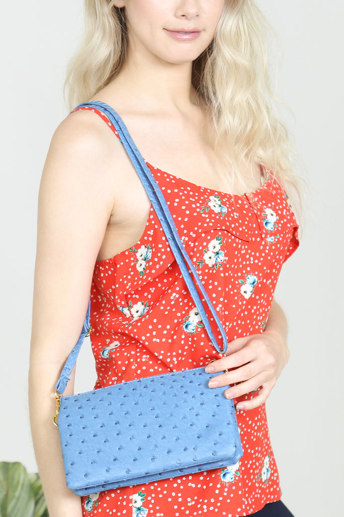 FAUX CROSSBODY WRISTLET BAG