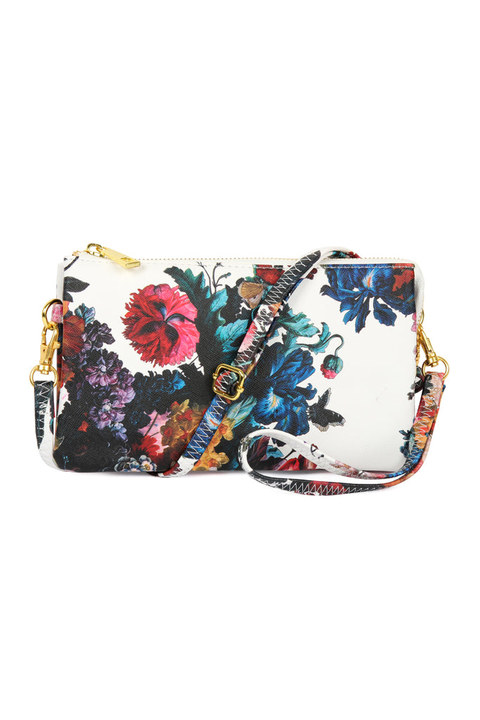 FAUX CROSSBODY WRISTLET BAG