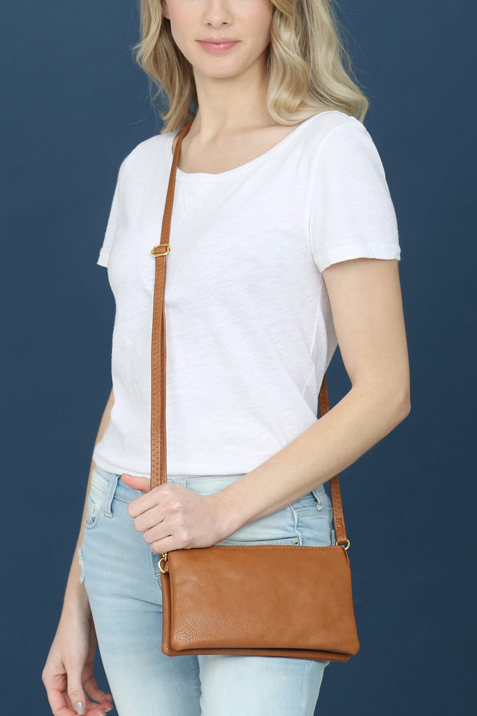 FAUX CROSSBODY WRISTLET BAG