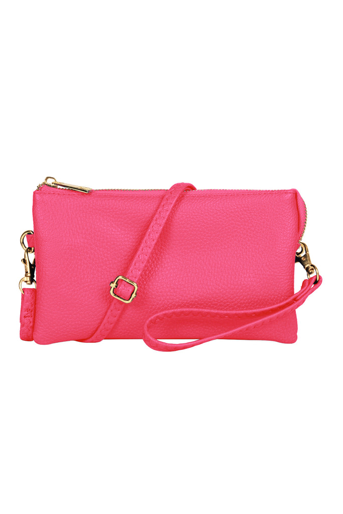 FAUX CROSSBODY WRISTLET BAG