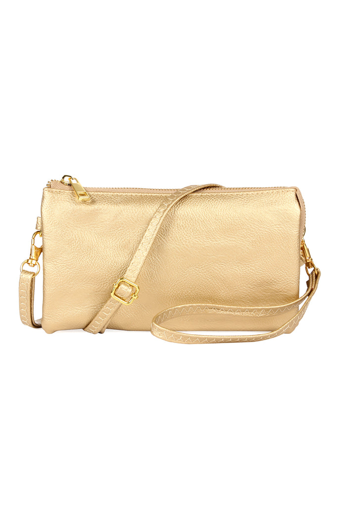 FAUX CROSSBODY WRISTLET BAG