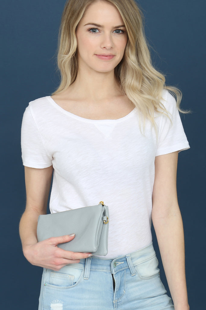 FAUX CROSSBODY WRISTLET BAG