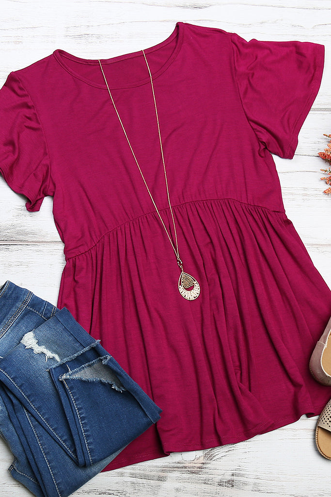 Flutter Sleeve Empire Waist Top