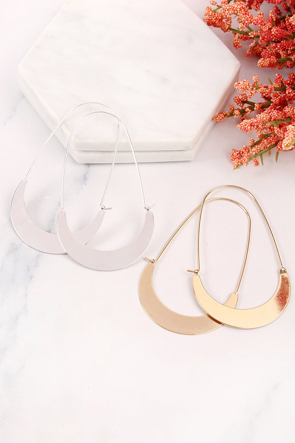 QUARTER MOON HOOP EARRING
