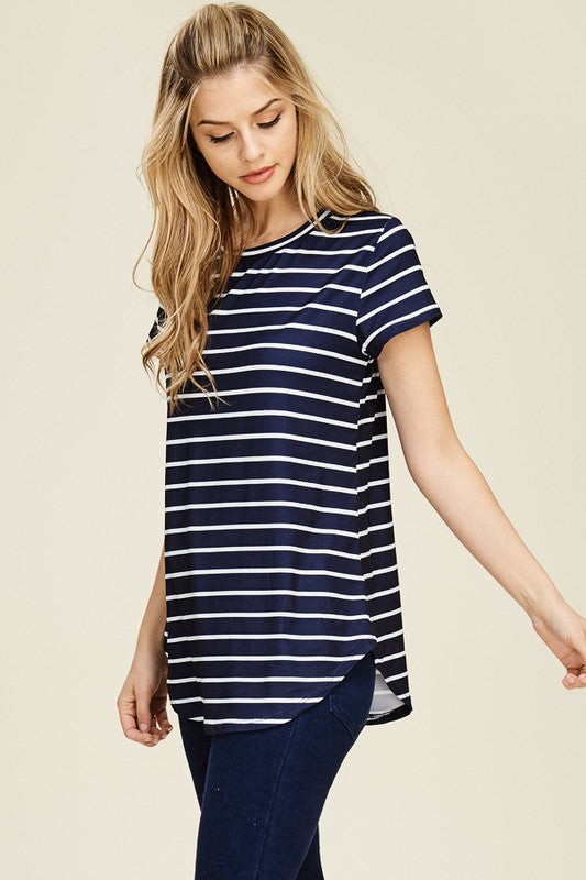 Striped Round Hem Tunic
