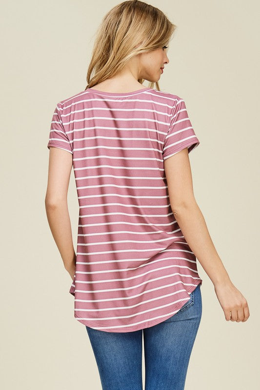 Striped Round Hem Tunic