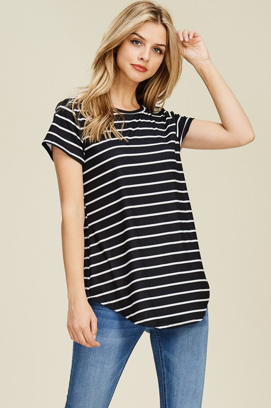 Striped Round Hem Tunic