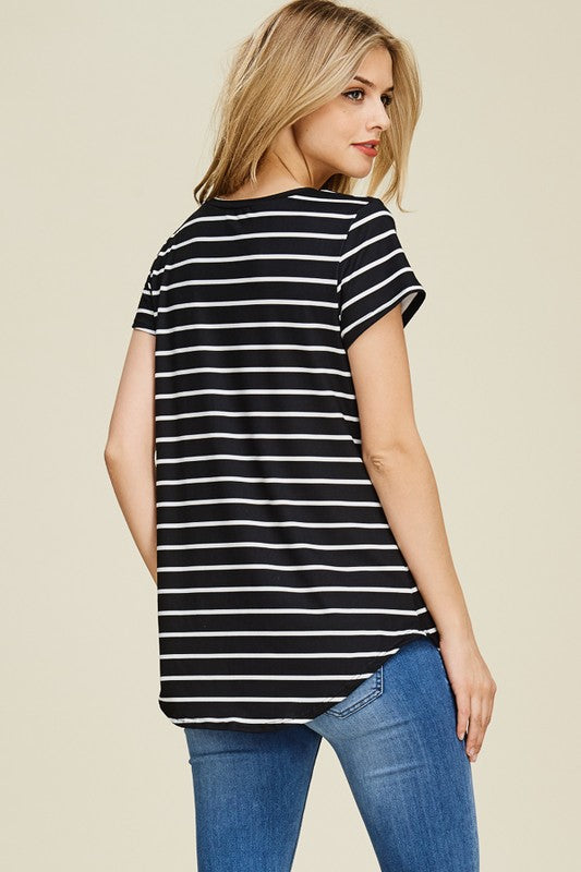 Striped Round Hem Tunic