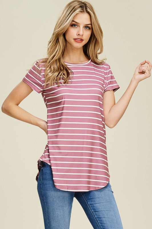 Striped Round Hem Tunic