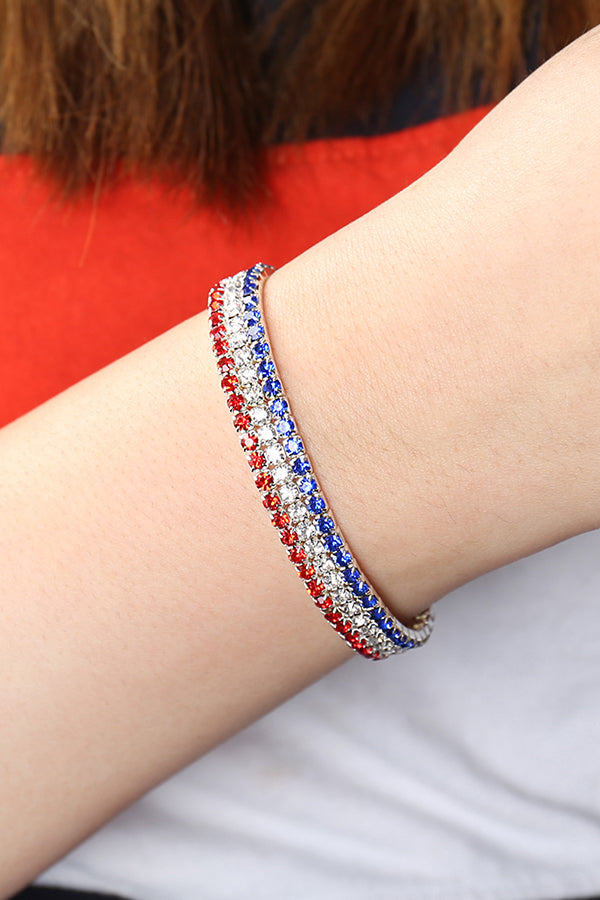 FLAG 3 LINE COLORED ELASTIC BRACELET