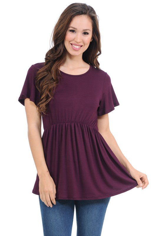 Flutter Sleeve Empire Waist Top