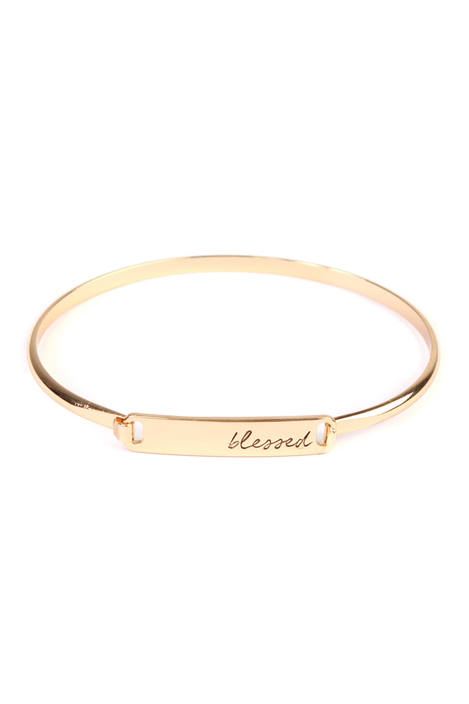 "Blessed" Hinge Plated Bracelet