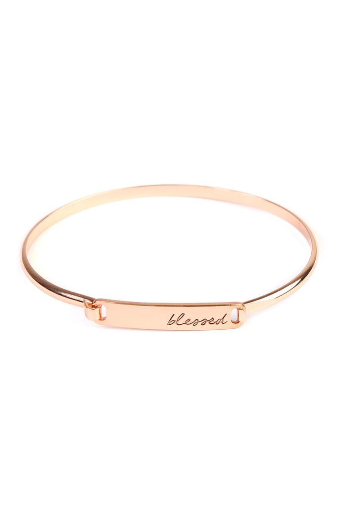 "Blessed" Hinge Plated Bracelet