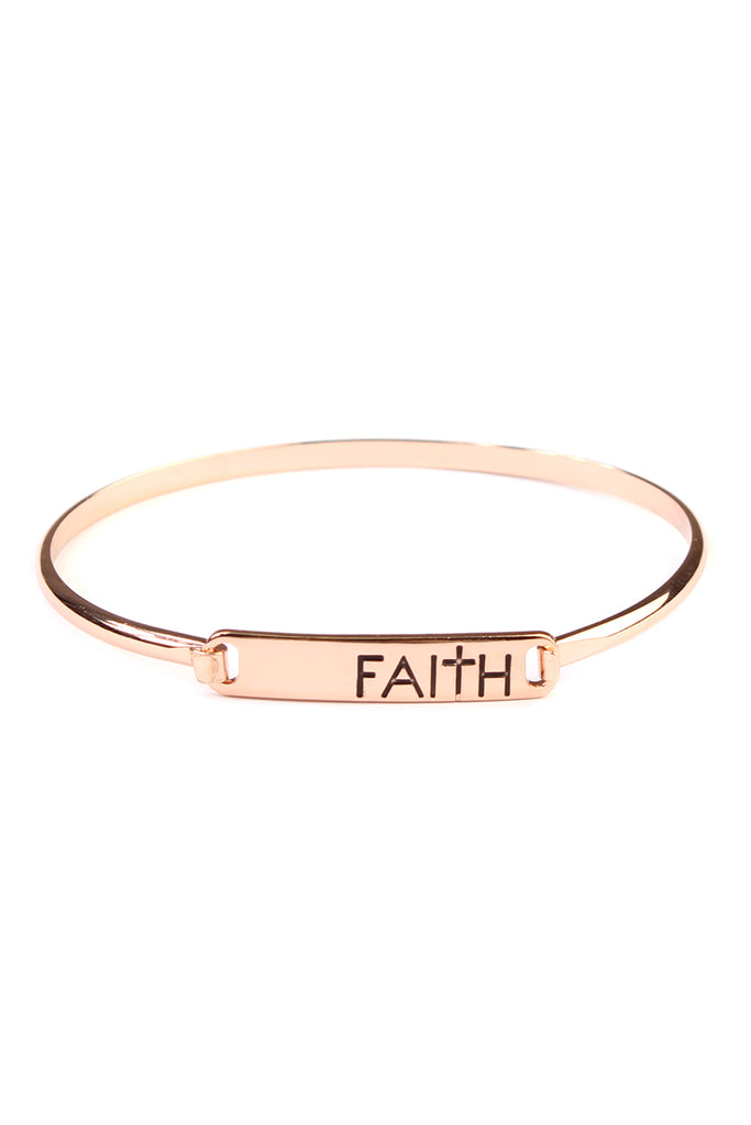 "FAITH" HINGE PLATE BRACELET - Riah Fashion