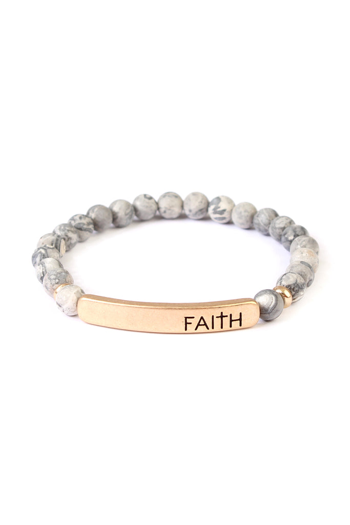 FAITH 6mm NATURAL STONE BRACELET