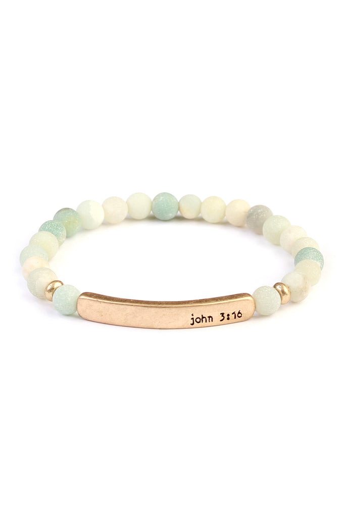 JOHN 3:16 BAR NATURAL STONE BRACELET