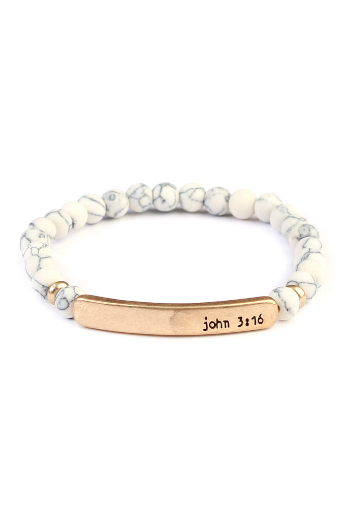 JOHN 3:16 BAR NATURAL STONE BRACELET