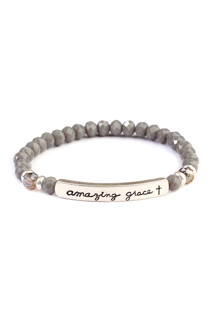 AMAZING GRACE 6mm GLASS STRETCH BRACELET