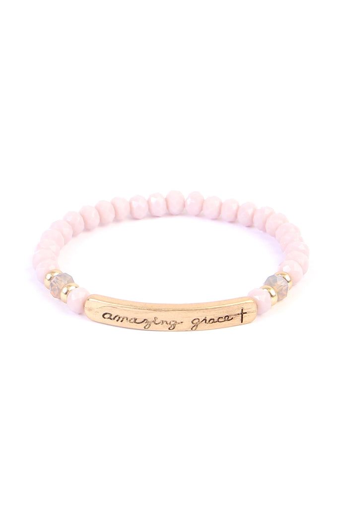 AMAZING GRACE 6mm GLASS STRETCH BRACELET