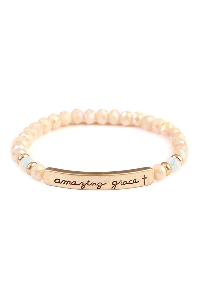 AMAZING GRACE 6mm GLASS STRETCH BRACELET