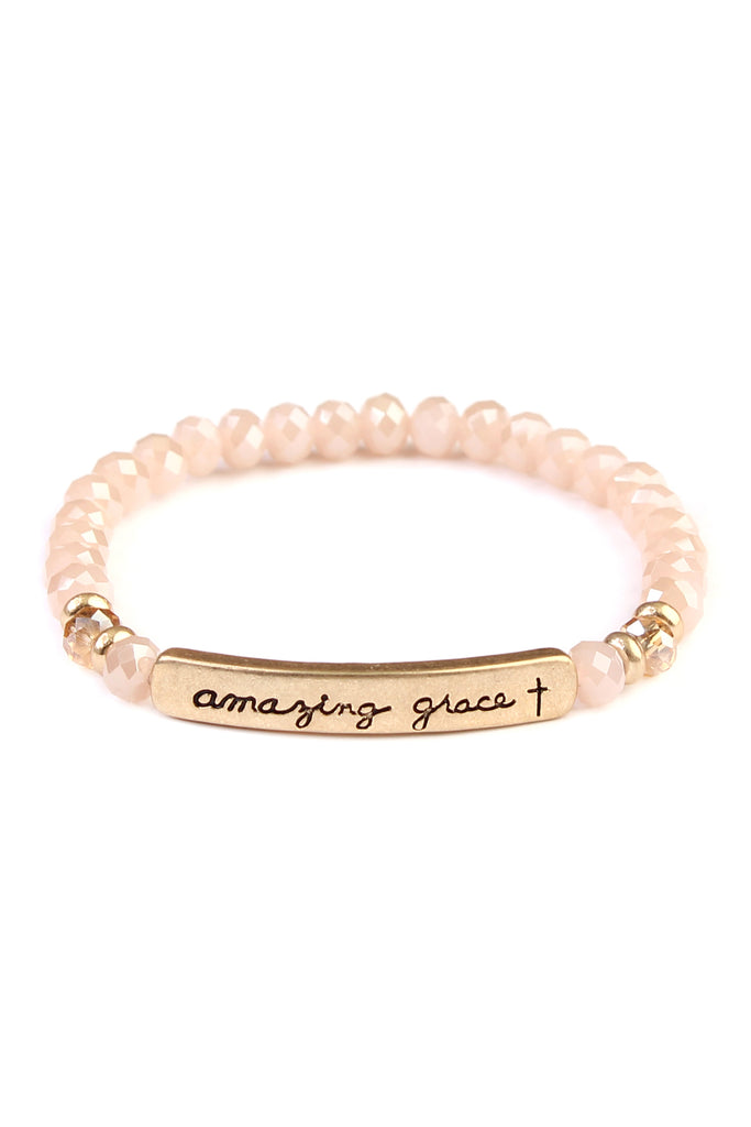 AMAZING GRACE 6mm GLASS STRETCH BRACELET
