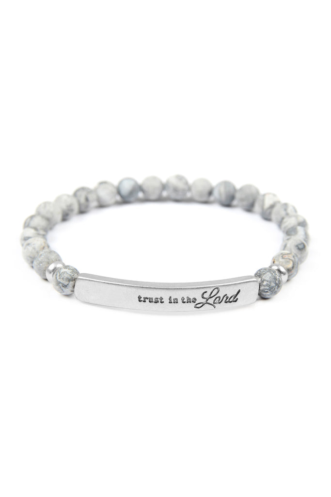 TRUST IN THE LORD NATURAL STONE STRETCH BRACELET