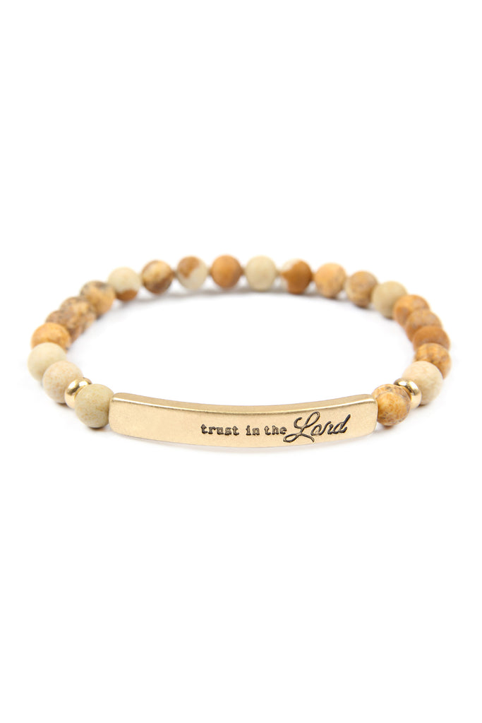 TRUST IN THE LORD NATURAL STONE STRETCH BRACELET