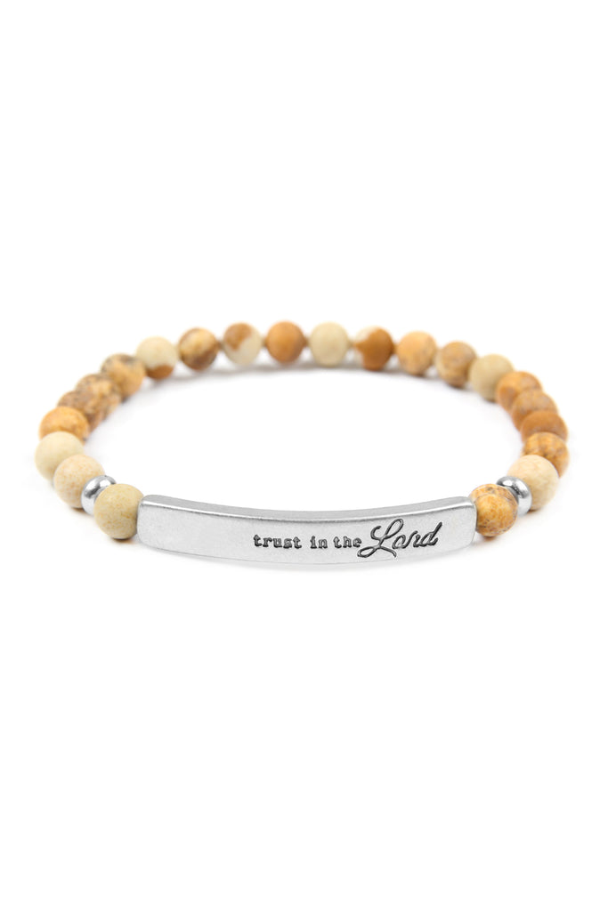 TRUST IN THE LORD NATURAL STONE STRETCH BRACELET