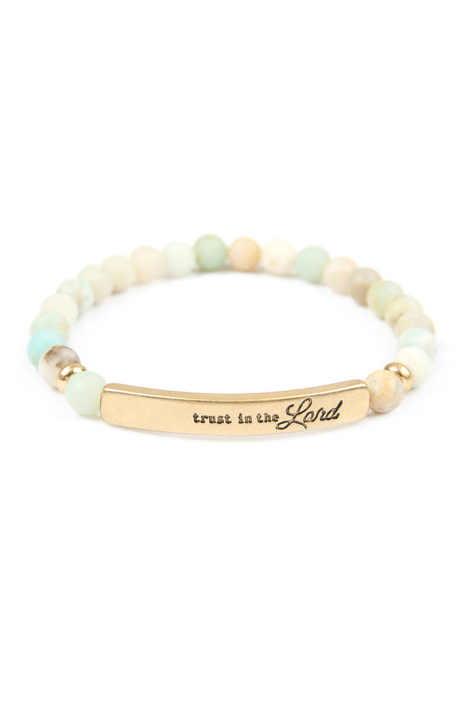 TRUST IN THE LORD NATURAL STONE STRETCH BRACELET