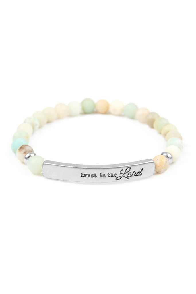TRUST IN THE LORD NATURAL STONE STRETCH BRACELET