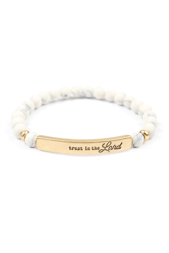TRUST IN THE LORD NATURAL STONE STRETCH BRACELET