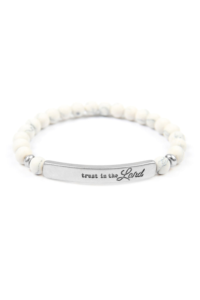 TRUST IN THE LORD NATURAL STONE STRETCH BRACELET